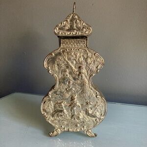Vintage Ornate Silver Plated European Rococo Revival Style Pastoral Match Safe